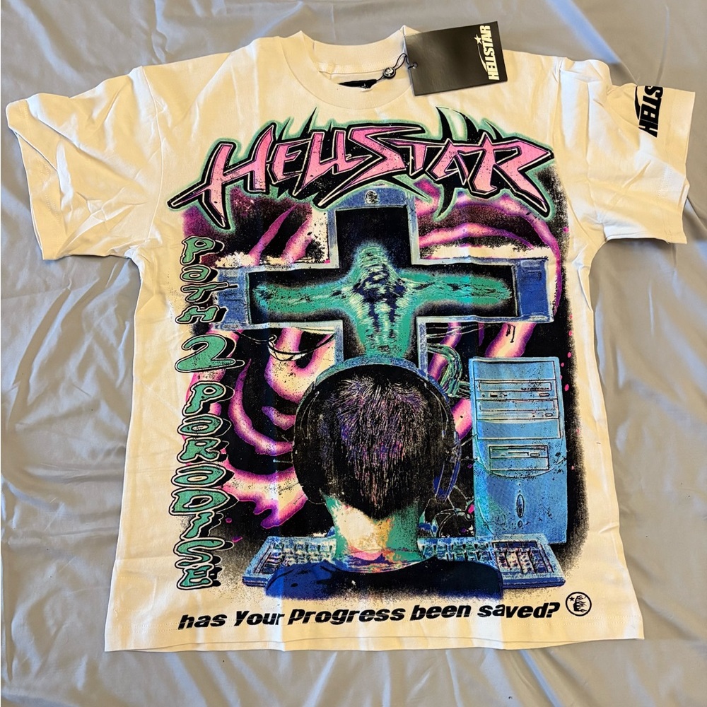 Hellstar White Graphic Men's Tee